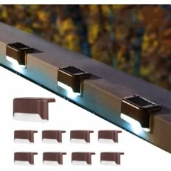 THSINDE Lampes Solaires D'extérieur, Lot De 16 Lampes Solaires Pour Marchepieds, Lampes Solaires LED étanches Pour Escaliers Extérieurs, Marches, Clôtures, Terrasses, Patios, Allées (lumière Blanche)