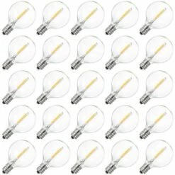 LIFCAUSAL AC230V Globe LED G40 Ampoule Lampe 25 Pack E12 Base Socket Holder IP44 Résistance à L'eau Blanc Chaud Pour String Light Home Party Décoration De Mariage