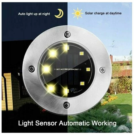 Dontodent 8 Lumières Souterraines De LED Lumières Solaires Chaudes De Lumières De Pelouse Lumières De Paysage 4 Dontodent 8 Lumières Souterraines De LED Lumières Solaires Chaudes De Lumières De Pelouse Lumières De Paysage â Image 2