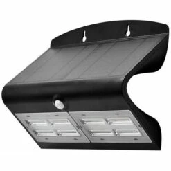 MIIDEX LIGHTING Applique LED SOLAIRE 6.8W (60W) IP65 Blanc Jour 4000°K Noire + Détecteur