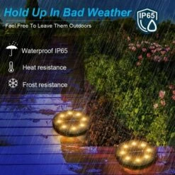 LLOVE Lampe Solaire Exterieure 8pack 8LED Luminaire Solaire Extérieur Jardin Eclairage Blanc Chaud Spot LED Extérieur étanches Luminaire Decoration Panneau Solaire Pour Pelouse Chemin Allée Terrace Sol -Luminaire solaire Soldes 2022 64870354 5