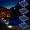 LLOVE Lampe Solaire Au Sol, Lumière Solaire Jardin IP68 étanche éclairage Solaire Avec Auto On/Off Lampe De Sécurité Pour Jardin, Escalier, Route, Chemin, Allée, Patio, Pont (4 Pack, Blanc Chaud 3000K) -Luminaire solaire Soldes 2022 64870368 1