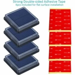 LLOVE Lampe Solaire Au Sol, Lumière Solaire Jardin IP68 étanche éclairage Solaire Avec Auto On/Off Lampe De Sécurité Pour Jardin, Escalier, Route, Chemin, Allée, Patio, Pont (4 Pack, Blanc Chaud 3000K) -Luminaire solaire Soldes 2022 64870368 4