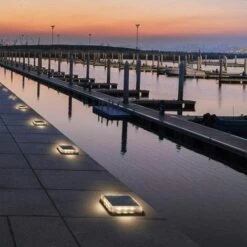 LLOVE Lampe Solaire Au Sol, Lumière Solaire Jardin IP68 étanche éclairage Solaire Avec Auto On/Off Lampe De Sécurité Pour Jardin, Escalier, Route, Chemin, Allée, Patio, Pont (4 Pack, Blanc Chaud 3000K) -Luminaire solaire Soldes 2022 64870368 5