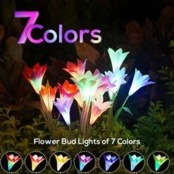 LLOVE Lumière Solaire Cour Extérieur Noël Lys Halloween Lampe De 7 Couleurs Dégradées Pour La 16 LED Décoration De Jardin De Pelouse Blanc Rouge Bleu Violet -Luminaire solaire Soldes 2022 64870458 4