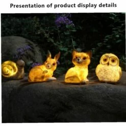 LLOVE Résine De Jardin Solaire Solar Etanche Pathway Yard Lampe D'animaux Art Artisanat Ornement Garden -Luminaire solaire Soldes 2022 64870497 2