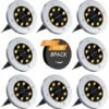 LLOVE Lampe Solaire Extérieur,8 Pièces Lampe Solaire Au Sol Lumière Extérieure étanche Spot Solaires à Encastrer 8LEDS Pour Passerelle (Blanc Chaud) -Luminaire solaire Soldes 2022 64870514 1