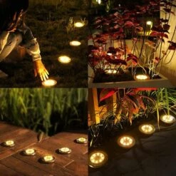 LLOVE Lampe Solaire Extérieur,8 Pièces Lampe Solaire Au Sol Lumière Extérieure étanche Spot Solaires à Encastrer 8LEDS Pour Passerelle (Blanc Chaud) -Luminaire solaire Soldes 2022 64870514 2