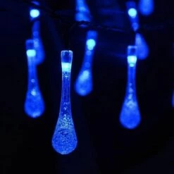 LLOVE Guirlande Lumineuse Exterieur Solaire Bleu Led Pile Etanche Guinguette 6.5M 30 LED 8 Modes Décorative Pour Jardin Terrasse Maison Noël Pâques Fête Patio Balcon On / Off Automatique -Luminaire solaire Soldes 2022 64870525 4