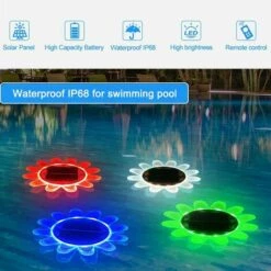 LLOVE Lampe Solaire Exterieur,Lampe Solaire Jardin/LED Lumière Piscine Flottante 2 IN 1 LED Éclairage Solaire Jardin Décoration Pour Allée Chemin Terrasse Pelouse Paysage Camping Fête -Luminaire solaire Soldes 2022 64870605 4