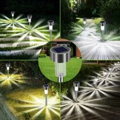 LLOVE Lampe Solaire Jardin Exterieure Au Sol 12pcs Lampes Jardin Etanche Lampe Sans Fil LED Décoration Eclairage Solaire Extérieur Blanche Froide Pour Chemins Pelouse Automatique Rechargeable -Luminaire solaire Soldes 2022 64870634 3
