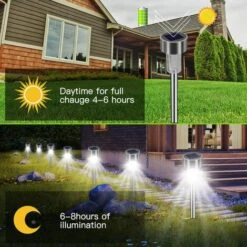 LLOVE Lampe Solaire Jardin Exterieure Au Sol 12pcs Lampes Jardin Etanche Lampe Sans Fil LED Décoration Eclairage Solaire Extérieur Blanche Froide Pour Chemins Pelouse Automatique Rechargeable -Luminaire solaire Soldes 2022 64870634 5