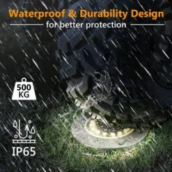 LLOVE Lot De 4 Lampes Solaires De Jardin, 16 Lampes Solaires D'extérieur à LED Encastrées Au Sol étanches Pour Allée, Escalier, Pelouse, Paysage, Piscine, Terrasse, Blanc Chaud -Luminaire solaire Soldes 2022 64871089 4