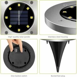 LLOVE Solaire Extérieur Jardin Solaire, 4 Pièces 8 LED Lampe Solaire Extérieure, Lampe Solaire Enterrée IP65 Projecteurs Solaires LED Pour Chemin Escalier Paysage Routes Parterre De Fleurs Cour Cour 8 LLOVE Solaire Extérieur Jardin Solaire, 4 Pièces 8 LED Lampe Solaire Extérieure, Lampe Solaire Enterrée IP65 Projecteurs Solaires LED Pour Chemin Escalier Paysage Routes Parterre De Fleurs Cour Cour -Luminaire solaire Soldes 2022 64871114 2