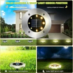 LLOVE Solaire Extérieur Jardin Solaire, 4 Pièces 8 LED Lampe Solaire Extérieure, Lampe Solaire Enterrée IP65 Projecteurs Solaires LED Pour Chemin Escalier Paysage Routes Parterre De Fleurs Cour Cour 10 LLOVE Solaire Extérieur Jardin Solaire, 4 Pièces 8 LED Lampe Solaire Extérieure, Lampe Solaire Enterrée IP65 Projecteurs Solaires LED Pour Chemin Escalier Paysage Routes Parterre De Fleurs Cour Cour -Luminaire solaire Soldes 2022 64871114 4