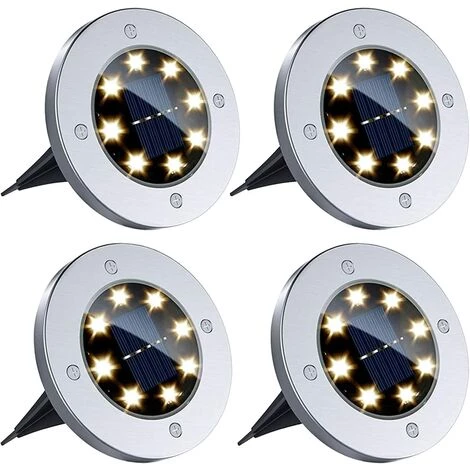 LLOVE Lampes Solaires De Sol, Lampes De Jardin à Disque Solaire D'extérieur, Lampes D'extérieur Encastrées Au Sol à 8 LED, Lampes Solaires étanches IP65 Pour Jardin, Cour - 4 Pièces (blanc Chaud) 3 LLOVE Lampes Solaires De Sol, Lampes De Jardin à Disque Solaire D'extérieur, Lampes D'extérieur Encastrées Au Sol à 8 LED, Lampes Solaires étanches IP65 Pour Jardin, Cour - 4 Pièces (blanc Chaud)
