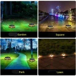 LLOVE Lot De 4 Lampes Solaires De Jardin à 17 LED, étanches IP65, Lampes Solaires D'extérieur Encastrées, Fonction De Détection Automatique, Avec Batterie 1200 MAh, Blanc Chaud -Luminaire solaire Soldes 2022 64871169 4