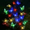LLOVE Guirlande Lumineuse Solaire 20 LED Papillon 4.8M Multicolore Guirlande Lumineuse Solaire Imperméable, Lumière Solaire Pour Extérieur, Fête (20 LED) -Luminaire solaire Soldes 2022 64871175 1