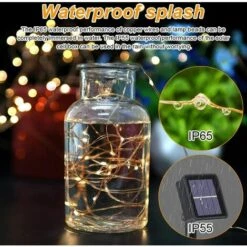 LLOVE Guirlande Lumineuse Solaire, Lumières De Jardin (100 LED 8 Modes)12M / 39ft, Exterieur Étanche Lampe Solaire, LumièRe DéCoréE Étanche Pour Noël, Mariage, Fête, Maison -Luminaire solaire Soldes 2022 64871265 5