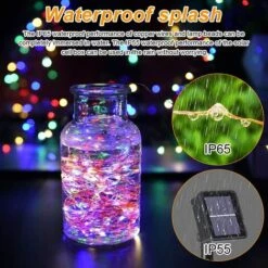 LLOVE Guirlande Lumineuse Solaire, Lumières De Jardin (120 LED 8 Modes)12M / 39ft, Exterieur Étanche Lampe Solaire, LumièRe DéCoréE Étanche Pour Noël, Mariage, Fête, Maison -Luminaire solaire Soldes 2022 64871331 4