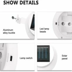 LLOVE Lot De 6 Lampes Solaires D'extérieur Pour Gouttières à  Étanche IP44 - Pour Clôture, Entrée, Allée - Blanc -Luminaire solaire Soldes 2022 64871414 3