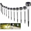 LLOVE Lumières De Jardin Solaires Au Sol Extérieures 12 Lumières De Jardin étanches Décoration LED Sans Fil éclairage Solaire Extérieur Chemin De Pelouse Blanc Froid Rechargeable Automatique -Luminaire solaire Soldes 2022 64871513 1