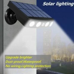 LLOVE Lumière Solaire Puissante Capteur De Mouvement Extérieur étanche Jardin LED Lampe Solaire Projecteurs Pour Chemin De Jardin Rue LED Applique Murale (Coquille Blanche Lumière Blanche) -Luminaire solaire Soldes 2022 64871524 2