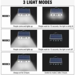 LLOVE Lumière Solaire Puissante Capteur De Mouvement Extérieur étanche Jardin LED Lampe Solaire Projecteurs Pour Chemin De Jardin Rue LED Applique Murale (Coquille Blanche Lumière Blanche) -Luminaire solaire Soldes 2022 64871524 4