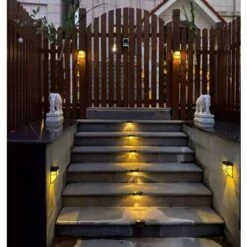 PERLE RARE Lampes De Marche, Appliques Murales Solaires à LED, Lampes D'escalier étanches Pour Intérieur Ou Extérieur, Lampes De Clôture (lot De 4) -Luminaire solaire Soldes 2022 65178058 5