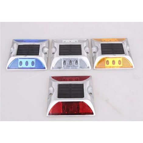 BDD Réverbère Solaire à LED Feu De Signalisation Routière Feu De Guidage Au Sol à Goujon De Route (2pcs Rouge) 4 BDD Réverbère Solaire à LED Feu De Signalisation Routière Feu De Guidage Au Sol à Goujon De Route (2pcs Rouge) – Image 2