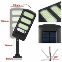 BDD Lampes Solaires Extérieures, 2 Pack 213 LED Éclairage De Sécurité D'extérieur Avec Détecteur De Mouvement Étanche 180° Ajustable Lampes Solaires Pour Mur Extérieur, Jardin, Rue, Porche -Luminaire solaire Soldes 2022 65376935 2