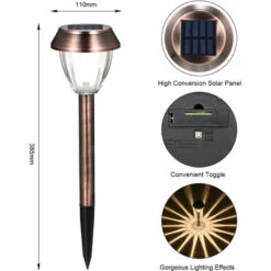 SUPERSELLER Lot De 4 LED à énergie Solaire Pour Pelouse, Contrôle Sensible De La Lumière/résistance à L'eau IP44/cellule Rechargeable Haute Capacité 600 MAh Intégrée Pour Patio, Allée, Jardin, Cour -Luminaire solaire Soldes 2022 65390427 5
