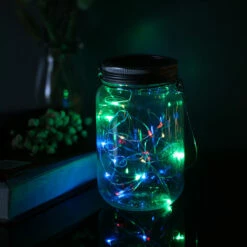 SUPERSELLER Mason Jar Lanterne Solaire Lumières Couvercle étanche Lampe Fée Lumière Fil De Cuivre Chaîne Décor Extérieur Patio Jardin Décor - 1m &blanc -Luminaire solaire Soldes 2022 65390677 3