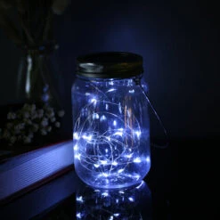 SUPERSELLER Mason Jar Lanterne Solaire Lumières Couvercle étanche Lampe Fée Lumière Fil De Cuivre Chaîne Décor Extérieur Patio Jardin Décor - 1m &blanc -Luminaire solaire Soldes 2022 65390677 5