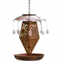 WIAN Couleur Cuivre - Lampe Solaire En Fer Forgé - Maçonnerie Creuse - Lampe De Jardin Décoration Cour