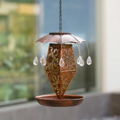 WIAN Couleur Cuivre - Lampe Solaire En Fer Forgé - Maçonnerie Creuse - Lampe De Jardin Décoration Cour -Luminaire solaire Soldes 2022 65413474 4