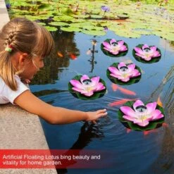 OSQI Lampe Solaire Extérieure Lotus, 7 Couleurs RGB LED Étanche Lampe De Piscine De Jardin, Lampe Solaire Lotus Flottante Pour Jardin, Patio, Piscine, Fontaine Et Aquarium (Rose) -Luminaire solaire Soldes 2022 65504125 5