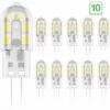 OSQI Ampoule LED G4 2W, équivalent 20W Ampoules Halogènes, Blanc Chaud 3000K, 200Lm, 12x SMD, 12V AC/DC - Lot De 10 [Classe énergétique A+] -Luminaire solaire Soldes 2022 65505481 1