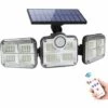 RHAFAYRE Lampes Solaires D'extérieur étanches - Lampes Solaires à Détecteur De Mouvement 270° Grand Angle : Lampes Solaires De Sécurité 3 Têtes Réglables 122 LED Projecteurs Lampe Solaire Intégrée, Appliques Murales Avec Télécommande -Luminaire solaire Soldes 2022 65598366 1
