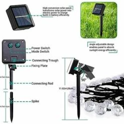YIDOMDE Guirlande Lumineuses Solaires Exterieur, 11M 60 LED Guirlande Lumineuse Solaire Étanche, 8 Modes Guirlande Solaire Exterieur Pour Jardin, Terrasse, Cour, Fêtes (lumière Blanche) -Luminaire solaire Soldes 2022 65745491 4