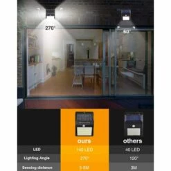 YIDOMDE 3 Éclairage Modes 140 LED Solar Sécurité Extérieur Lumières -Luminaire solaire Soldes 2022 65745769 3