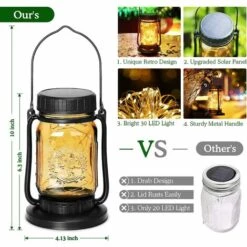 BAICCCF Lanterne Solaire Lot De 4 Lampes Solaires à Suspendre Pour Extérieur, Lanterne Solaire En Métal Et Verre Avec Motif D'ange, Décoration De Jardin Solaire De Noël étanche Pour Patio, Pelouse, Cour -Luminaire solaire Soldes 2022 65748717 4