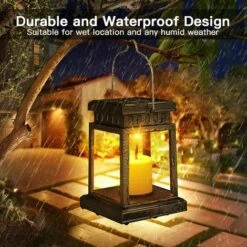 BAICCCF Lanterne Solaire Lot De 6 Lanternes Solaires à Suspendre, Bougies Scintillantes à Effet De Flamme LED, éclairage Décoratif Blanc Chaud Avec Piquets Pour Terrasse, Jardin, Pelouse, Terrasse, Tente, Arbre, Cour - étanche -Luminaire solaire Soldes 2022 65748734 3