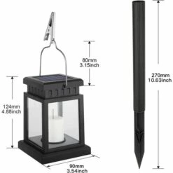 BAICCCF Lanterne Solaire Lot De 6 Lanternes Solaires à Suspendre, Bougies Scintillantes à Effet De Flamme LED, éclairage Décoratif Blanc Chaud Avec Piquets Pour Terrasse, Jardin, Pelouse, Terrasse, Tente, Arbre, Cour - étanche -Luminaire solaire Soldes 2022 65748734 5