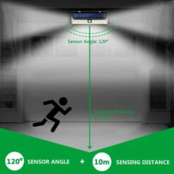 LINKLIFE™ Lampe Solaire Applique Murale 118 LED Avec Detecteur IP65 Étanche Pour Jardin Éclairage Extérieure -Luminaire solaire Soldes 2022 65848821 3