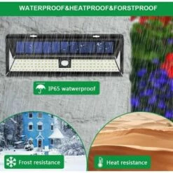 LINKLIFE™ Lampe Solaire Applique Murale 118 LED Avec Detecteur IP65 Étanche Pour Jardin Éclairage Extérieure -Luminaire solaire Soldes 2022 65848821 4