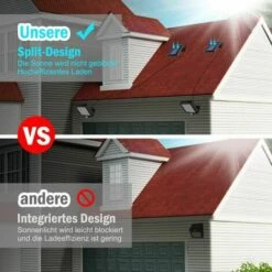 KAEJYIUT Lot De 2 Lampes Solaires D'Extérieur 56 Led Avec Détecteur De Mouvement, étanchéité Ip65, Angle D'éclairage 120°, Applique Murale Solaire Pour Jardin Avec Cable De 16,5 M -Luminaire solaire Soldes 2022 65875354 3