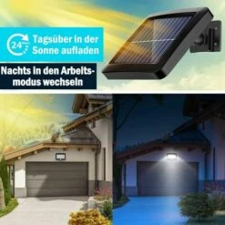 KAEJYIUT Lot De 2 Lampes Solaires D'Extérieur 56 Led Avec Détecteur De Mouvement, étanchéité Ip65, Angle D'éclairage 120°, Applique Murale Solaire Pour Jardin Avec Cable De 16,5 M -Luminaire solaire Soldes 2022 65875354 4