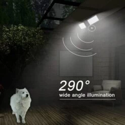 RHAFAYRE Projecteur Solaire D'extérieur, Lumières De Sécurité Solaires Avec Détecteur De Mouvement, Blanc Froid 6000K, IP54 étanche 360 Angle Réglable Spot Solaire De Jardin Pour Mur De Porte D'entrée De Jardin De Garage -Luminaire solaire Soldes 2022 65919006 3