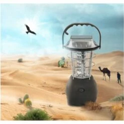 FVO Lampe De Camping Solaire Rechargeable 36 LED - Lanterne Avec Câble USB Et Crochet Panneau Solaire Chargeur USB Socle Rond -Luminaire solaire Soldes 2022 66308106 5